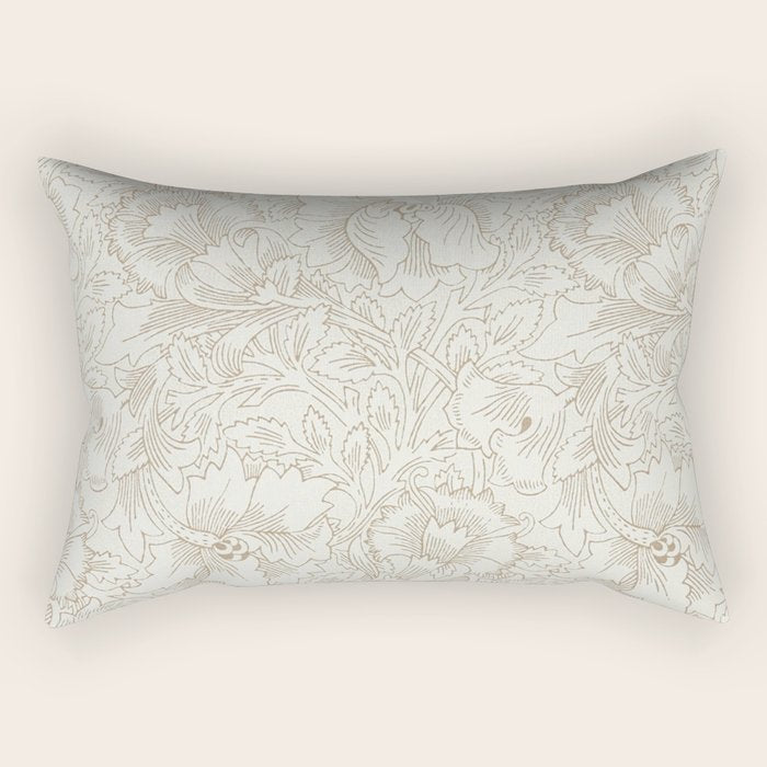 William Morris Poppy Cream Gold Pattern Rectangular Pillow Gallery Image 2