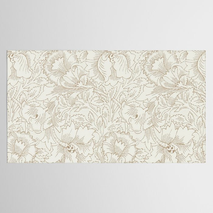 William Morris Poppy Cream Gold Pattern Tablecloth Gallery Image 2