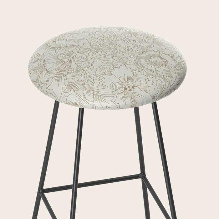 William Morris Poppy Cream Gold Pattern Stool Gallery Image 2