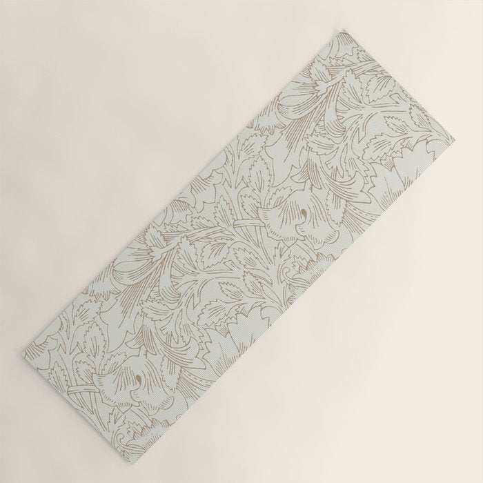 William Morris Poppy Cream Gold Pattern Yoga Mat Gallery Image 1