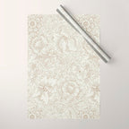 William Morris Poppy Cream Gold Pattern Wrapping Paper Gallery Image 1
