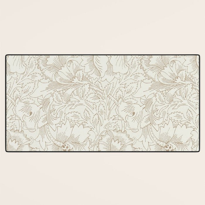 William Morris Poppy Cream Gold Pattern Desk Mat Gallery Image 3