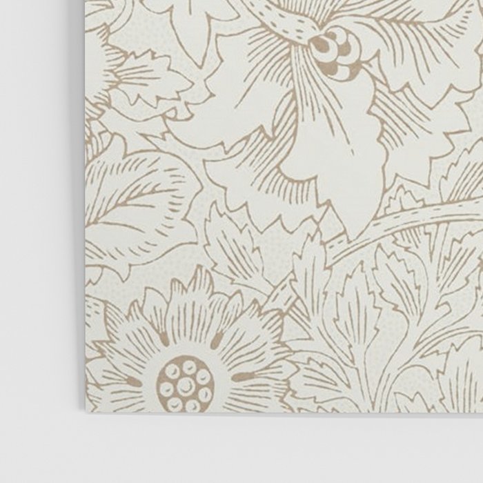 William Morris Poppy Cream Gold Pattern Poster Gallery Image 3