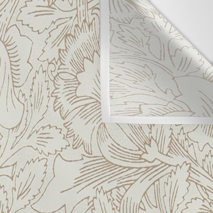 William Morris Poppy Cream Gold Pattern Wall Tapestry Gallery Image 3