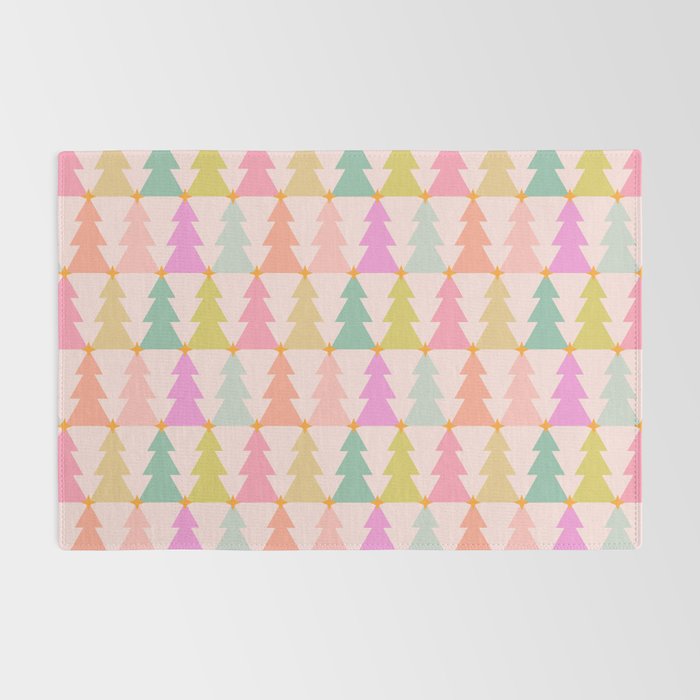 Christmas trees pastel geometric pattern Rug Gallery Image 2