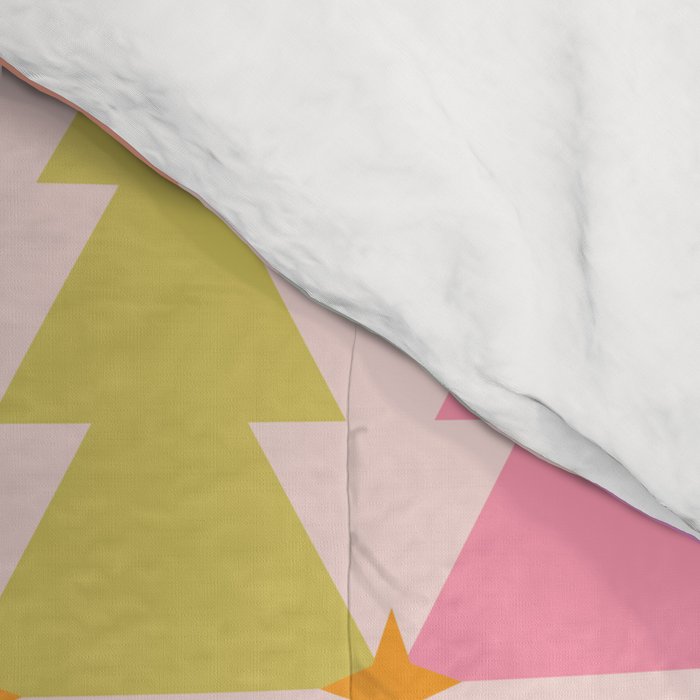 Christmas trees pastel geometric pattern Comforter Gallery Image 4