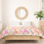 Christmas trees pastel geometric pattern Duvet Cover Gallery Image 3