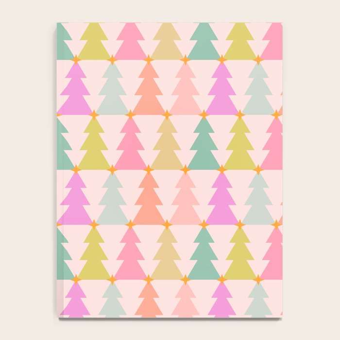 Christmas trees pastel geometric pattern Notebook Gallery Image 4