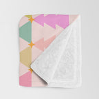 Christmas trees pastel geometric pattern Throw Blanket Gallery Image 3