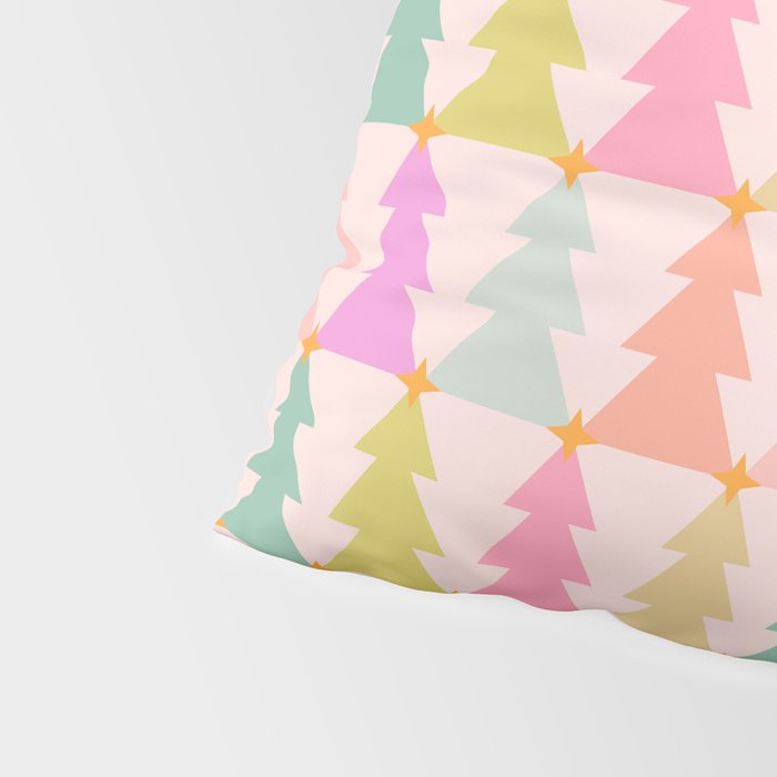 Christmas trees pastel geometric pattern Pillow Sham Gallery Image 4