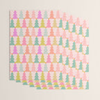 Christmas trees pastel geometric pattern Wrapping Paper Gallery Image 3