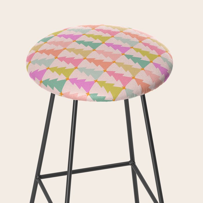 Christmas trees pastel geometric pattern Stool Gallery Image 2
