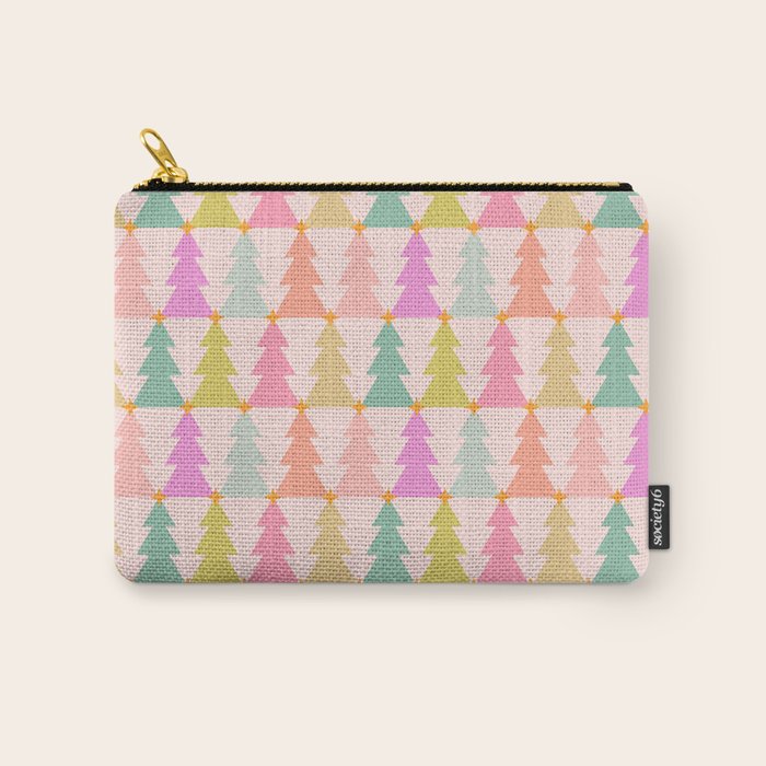 Christmas trees pastel geometric pattern Carry All Pouch Gallery Image 1