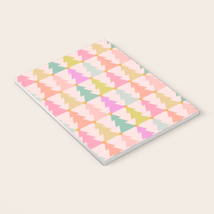 Christmas trees pastel geometric pattern Notebook Gallery Image 3
