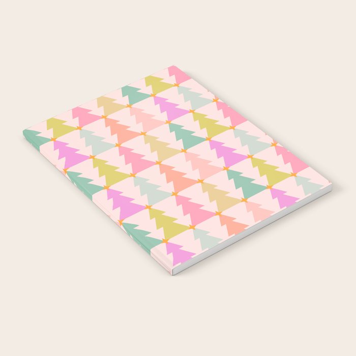 Christmas trees pastel geometric pattern Notebook Gallery Image 2
