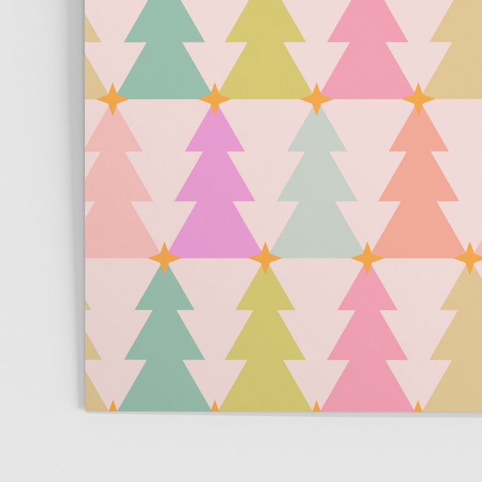 Christmas trees pastel geometric pattern Poster Gallery Image 3