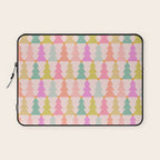 Christmas trees pastel geometric pattern Laptop Sleeve Gallery Image 1