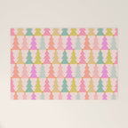 Christmas trees pastel geometric pattern Welcome Mat Gallery Image 1