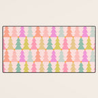 Christmas trees pastel geometric pattern Desk Mat Gallery Image 3