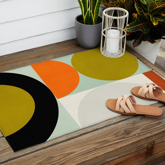 think big 3 shapes geometric Outdoor Rug Gallery Image 2