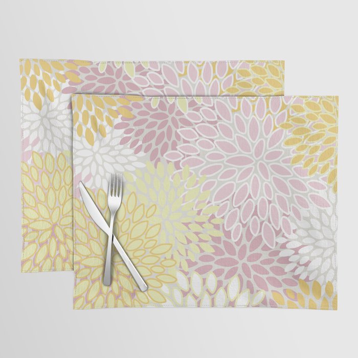 Floral Prints, Soft, Yellow and Pink, Design Prints Placemat Gallery Image 1