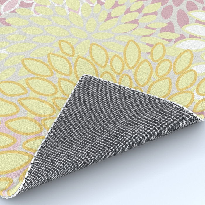 Floral Prints, Soft, Yellow and Pink, Design Prints Rug Gallery Image 4