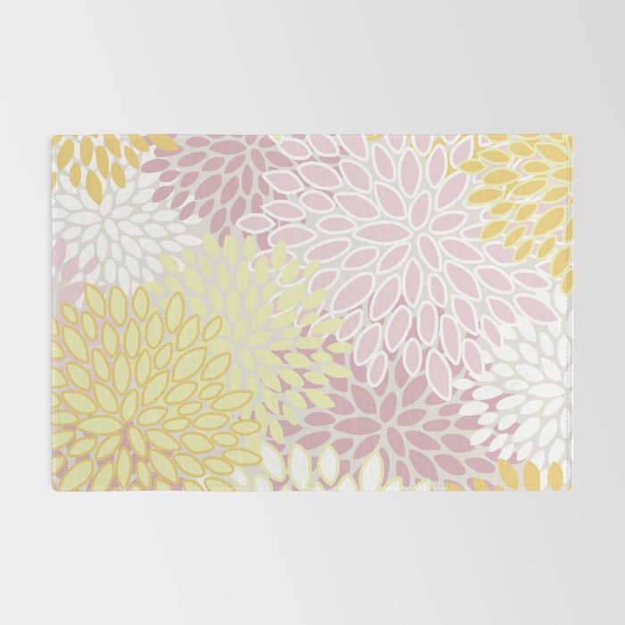 Floral Prints, Soft, Yellow and Pink, Design Prints Rug Gallery Image 2