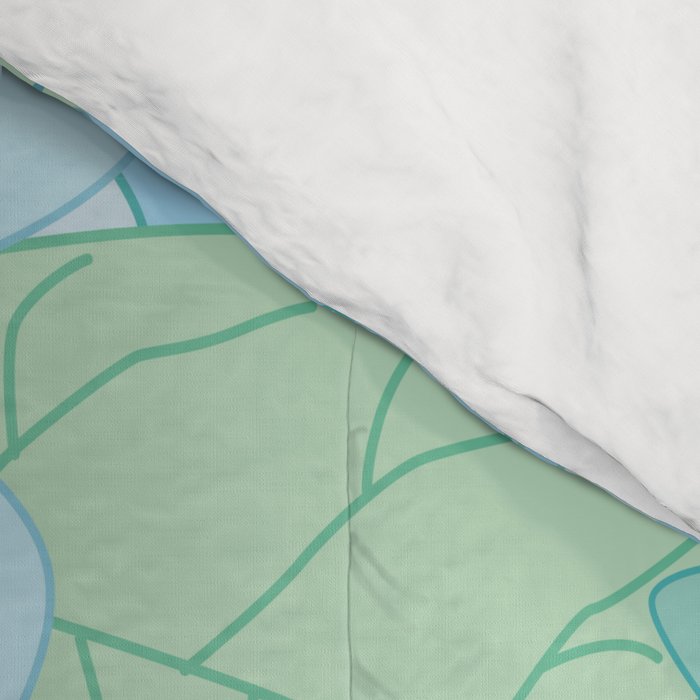Light Blue Pastel Vintage Floral Pattern Comforter Gallery Image 4