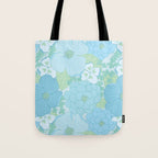 Light Blue Pastel Vintage Floral Pattern Tote Bag Gallery Image 1