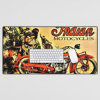 Classic Indian Roadmaster Biker Motorcycle Vintage Advertisement Poster Desk Mat Gallery Image 1