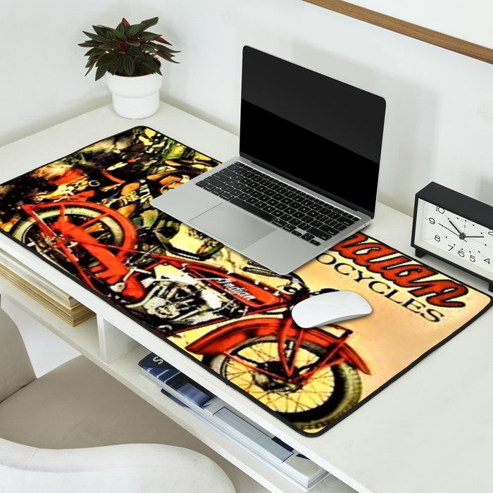 Classic Indian Roadmaster Biker Motorcycle Vintage Advertisement Poster Desk Mat Gallery Image 2