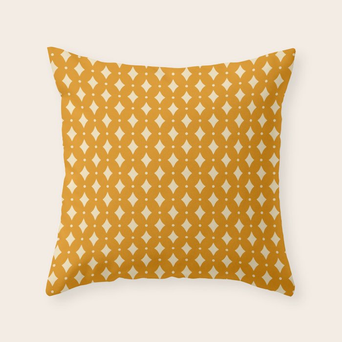 Vintage Stars III Orange Throw Pillow Gallery Image 6