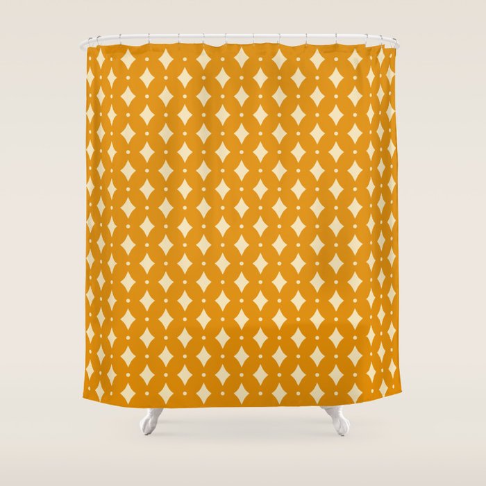Vintage Stars III Orange Shower Curtain Gallery Image 1