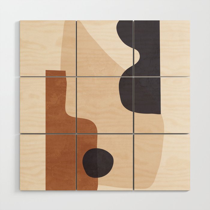 Abstract Minimal Shapes 32 Wood Wall Art Gallery Image 1