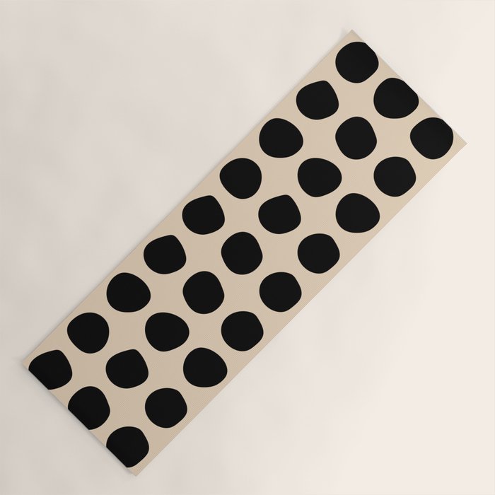Irregular Polka Dots black and cream Yoga Mat Gallery Image 1