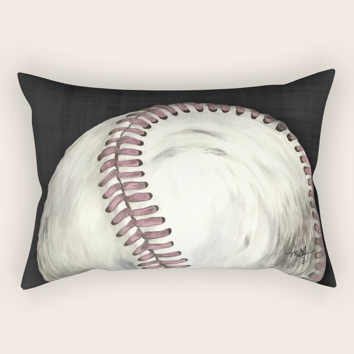 Vintage Baseball Art Rectangular Pillow Gallery Image 2