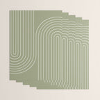 Minimal Line Curvature LXXXII Earthy Sage Green Mid Century Modern Arch Abstract Wrapping Paper Gallery Image 3