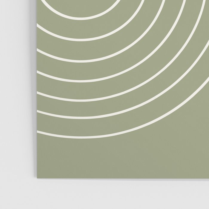 Minimal Line Curvature LXXXII Earthy Sage Green Mid Century Modern Arch Abstract Poster Gallery Image 3