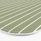 Minimal Line Curvature LXXXII Earthy Sage Green Mid Century Modern Arch Abstract Bath Mat Gallery Image 3