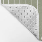 Minimal Line Curvature LXXXII Earthy Sage Green Mid Century Modern Arch Abstract Bath Mat Gallery Image 2