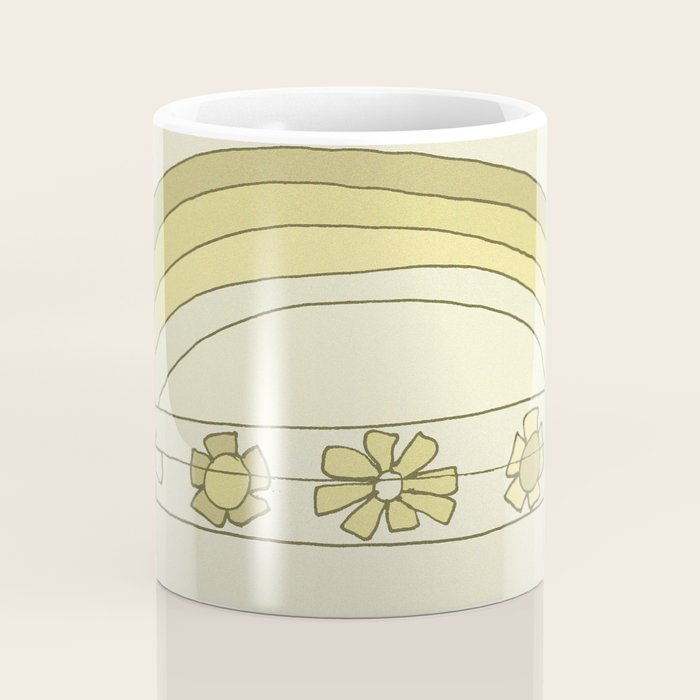 single fin radiate good vibes // retro surf art by surfy birdy Coffee Mug Gallery Image 4