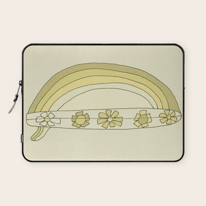 single fin radiate good vibes // retro surf art by surfy birdy Laptop Sleeve Gallery Image 1