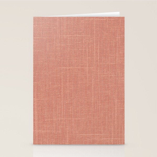 Salmon Linen Texture Stationery Card Gallery Image 1