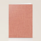 Salmon Linen Texture Stationery Card Gallery Image 2