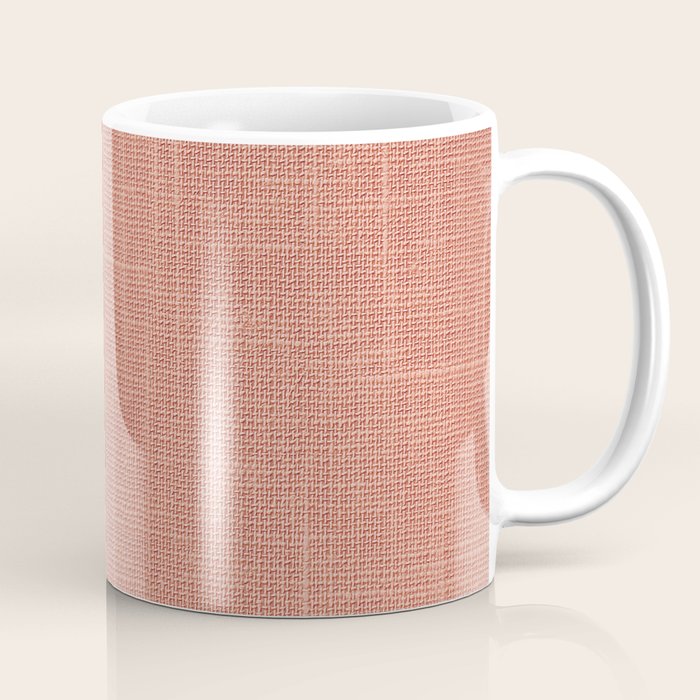 Salmon Linen Texture Coffee Mug Gallery Image 1