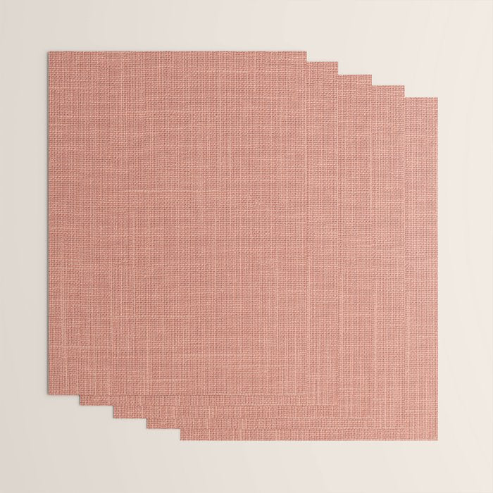 Salmon Linen Texture Wrapping Paper Gallery Image 3