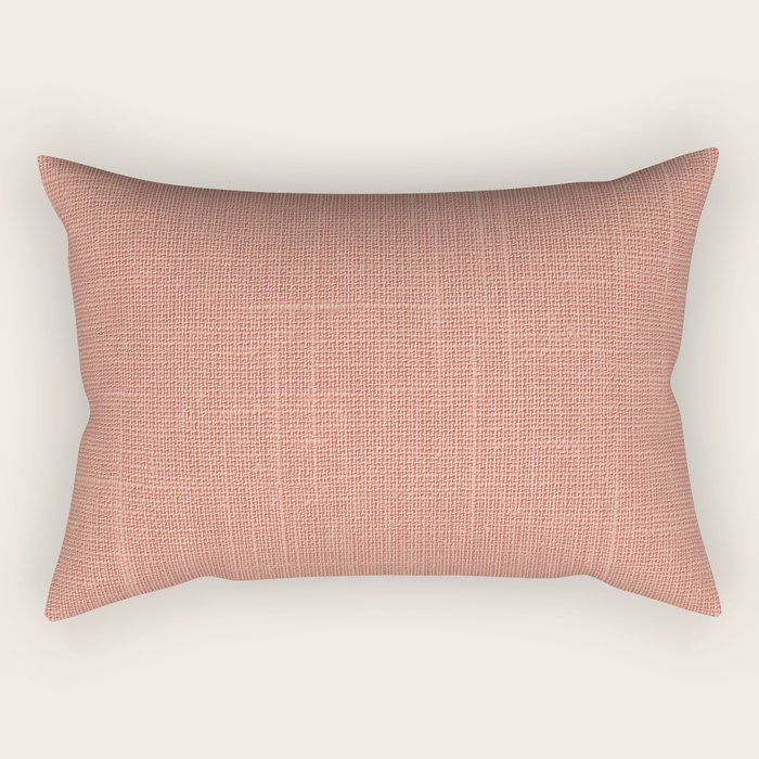 Salmon Linen Texture Rectangular Pillow Gallery Image 2