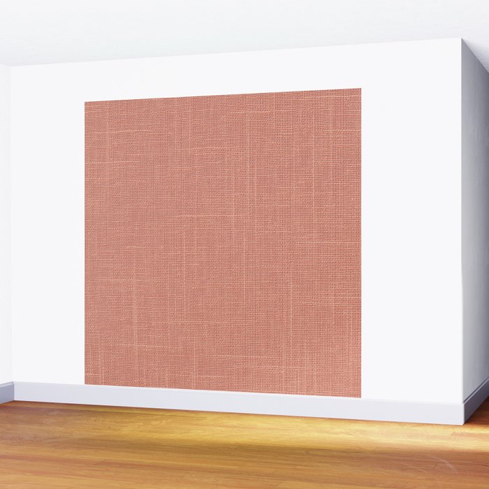 Salmon Linen Texture Wall Mural Gallery Image 2