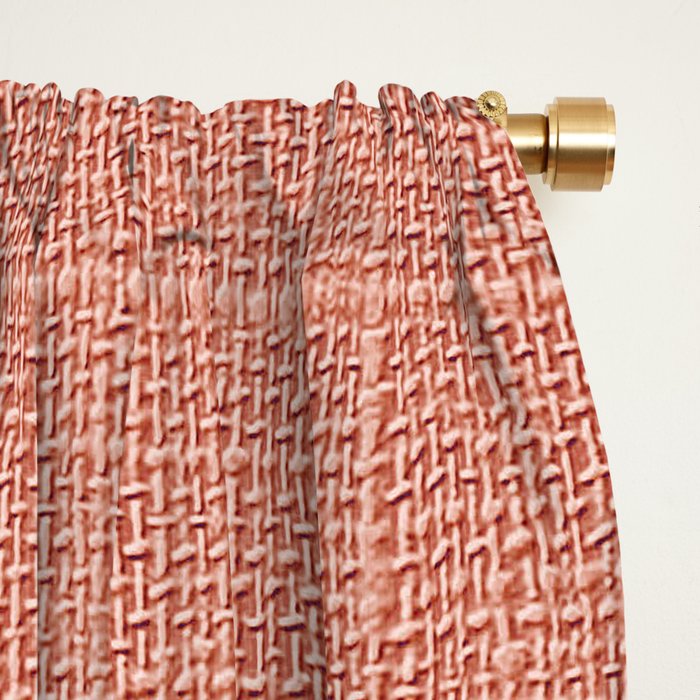 Salmon Linen Texture Window Curtain Gallery Image 2