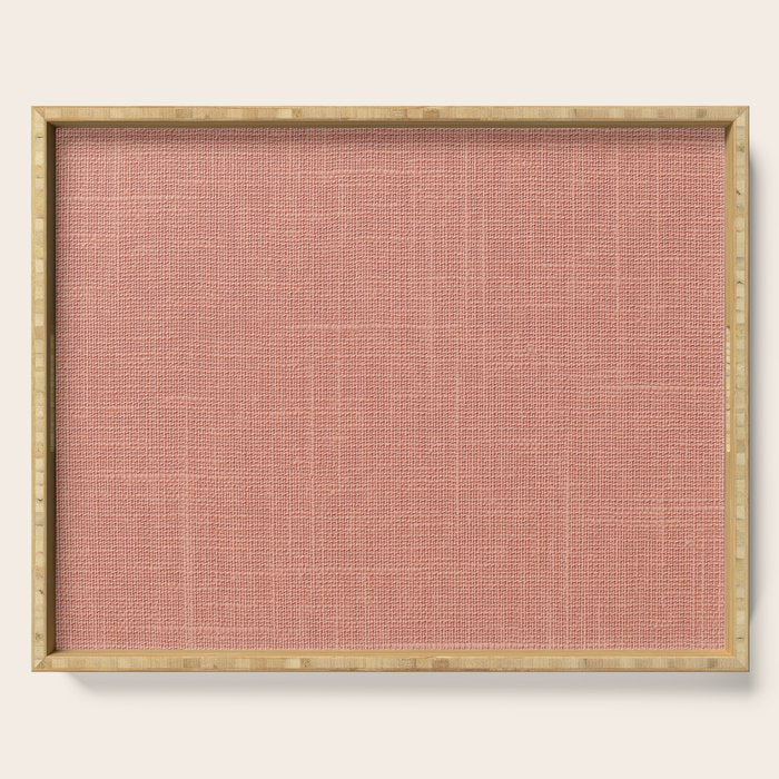 Salmon Linen Texture Serving Tray Gallery Image 1